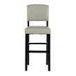 Home Square 2 Piece Faux Leather Upholstered Wood Bar Stool Set in Dove Gray