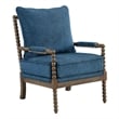 Home Square 2 Piece Linen Fabric Spindle Chair Set with Wood Frame in Navy Blue