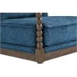Home Square 2 Piece Linen Fabric Spindle Chair Set with Wood Frame in Navy Blue