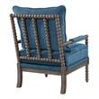 Home Square 2 Piece Linen Fabric Spindle Chair Set with Wood Frame in Navy Blue