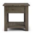 Home Square 2 Piece Wood End Table Set in Distressed Gray