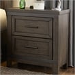 Home Square 2 Drawer Wood Night Stand Set in Brown (Set of 2)