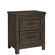 Home Square 2 Drawer Wood Night Stand Set in Brown (Set of 2)