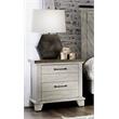 Home Square Two Drawer Wood Nightstand Set in Rustic Ivory (Set of 2)