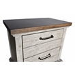 Home Square Two Drawer Wood Nightstand Set in Rustic Ivory (Set of 2)