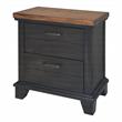 Home Square Two Drawer Wood Nightstand Set in Honey Brown (Set of 2)