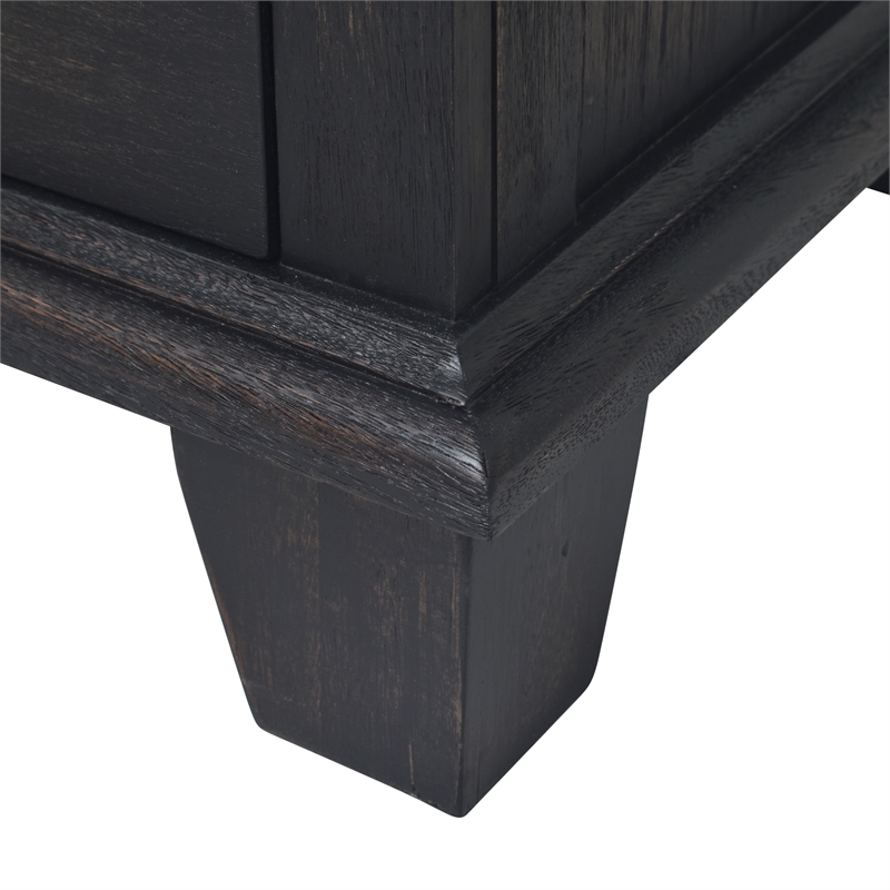 Home Square Two Drawer Wood Nightstand Set in Honey Brown (Set of 2)