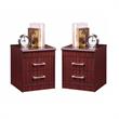 Home Square Contemporary 2 Drawer Wooden Nightstand Set in Mahogany (Set of 2)