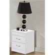 Home Square Contemporary 2 Drawer Wooden Nightstand Set in White (Set of 2)