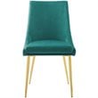 Home Square 2 Piece Modern Performance Velvet Dining Chair Set in Teal/Gold