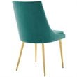 Home Square 2 Piece Modern Performance Velvet Dining Chair Set in Teal/Gold