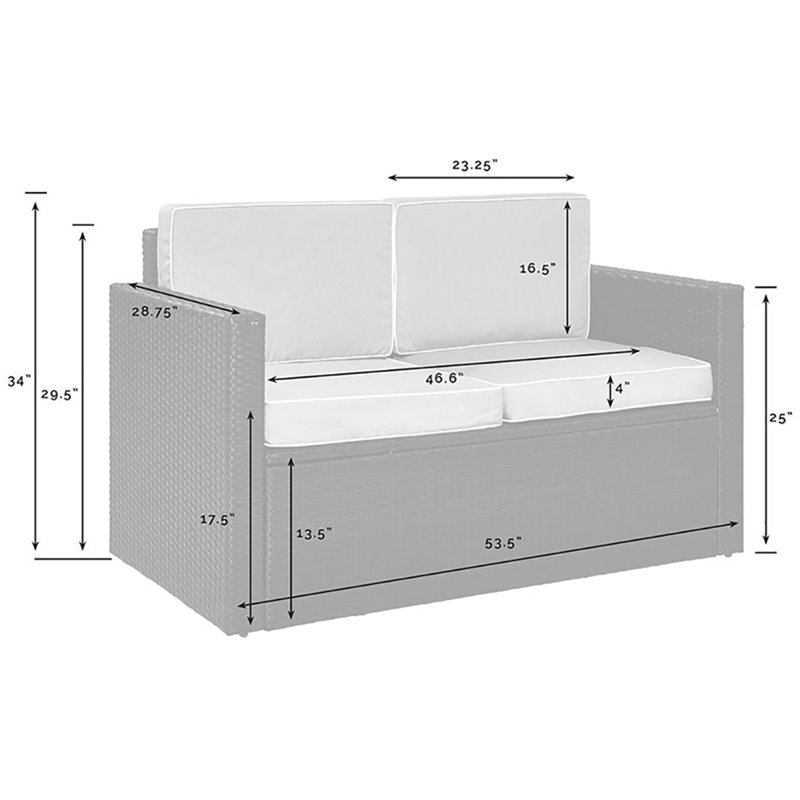 Home Square 2 Piece Wicker Patio Loveseat Set in Brown and Sand