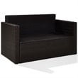Home Square 2 Piece Wicker Patio Loveseat Set in Brown and Sand