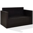Home Square 2 Piece Wicker Patio Loveseat Set in Brown and Gray