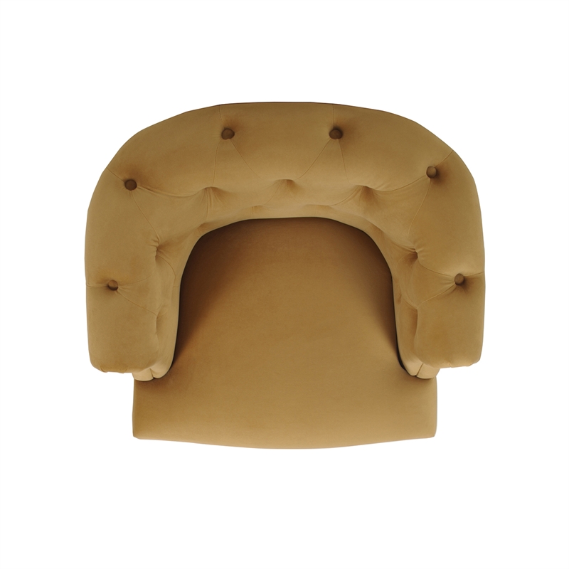 Home Square 2 Piece Tufted Upholstered Fabric Accent Chair Set in Gold