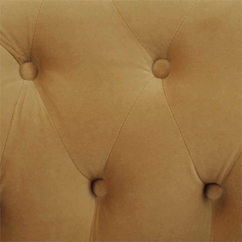 Home Square 2 Piece Tufted Upholstered Fabric Accent Chair Set in Gold