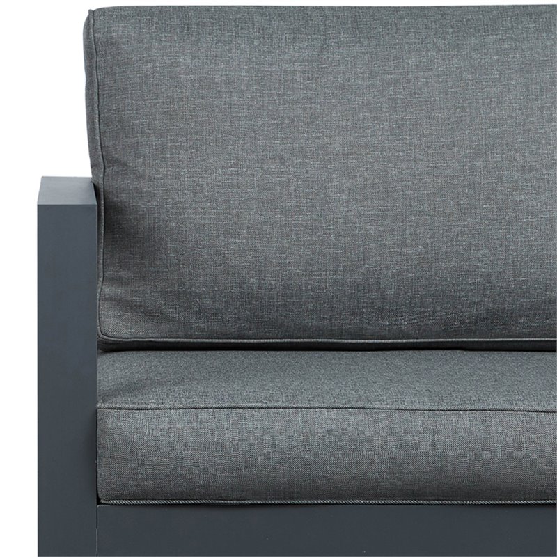 Home Square 2 Piece Aluminum Patio Loveseat Set in Gray