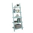 Home Square 2 Piece Ladder Wood Bookshelf Set in Sea Foam Green