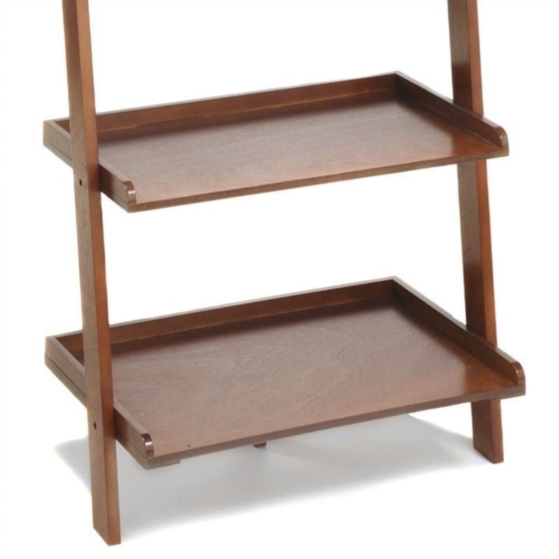 Home Square 2 Piece Ladder Country Wood Bookshelf Set in Cherry