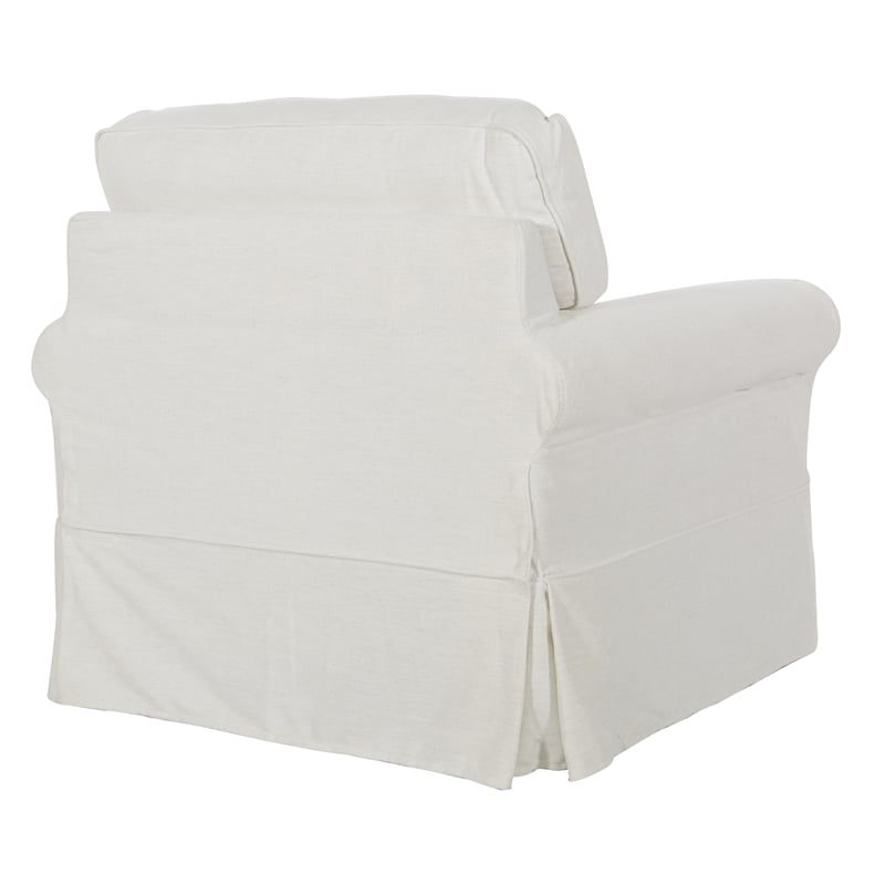 Home Square 2 Piece Slip Cover Fabric Accent Chair Set in Ivory Beige