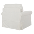 Home Square 2 Piece Slip Cover Fabric Accent Chair Set in Ivory Beige
