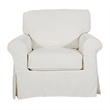 Home Square 2 Piece Slip Cover Fabric Accent Chair Set in Ivory Beige