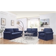 Home Square 2 Piece Slip Cover Fabric Accent Chair Set in Navy Blue