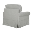 Home Square 2 Piece Slip Cover Fabric Accent Chair Set in Fog Gray
