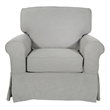 Home Square 2 Piece Slip Cover Fabric Accent Chair Set in Fog Gray
