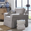 Home Square 2 Piece Slip Cover Fabric Accent Chair Set in Fog Gray