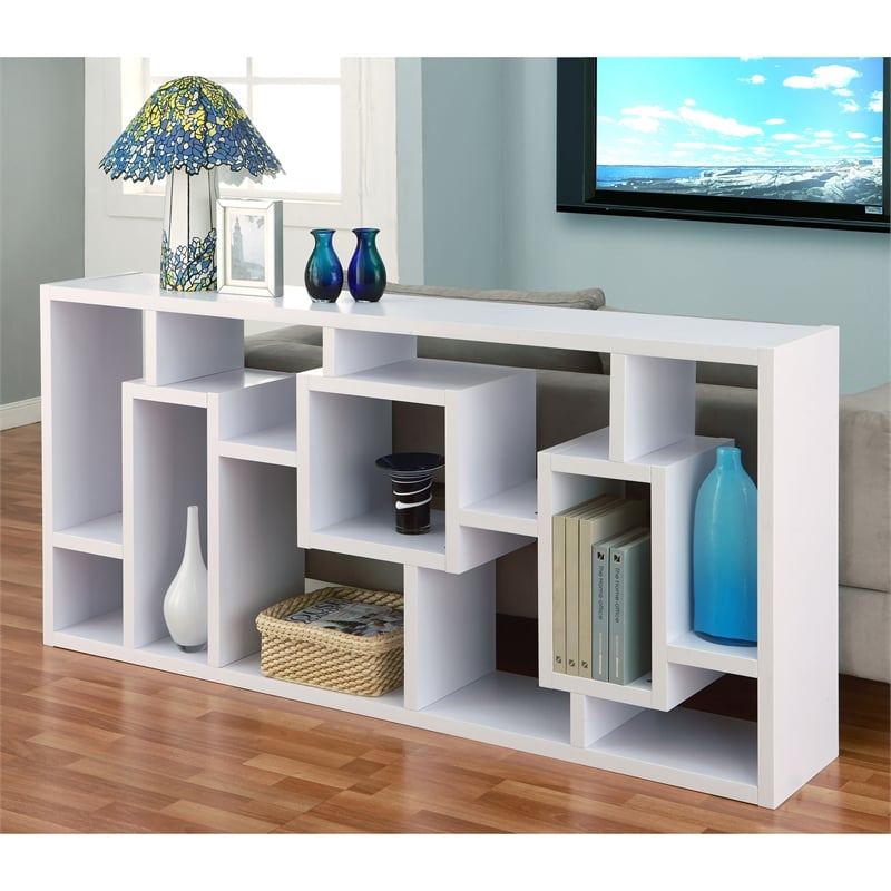 Furniture of America Hazo Modern Wood Open Bookcase in White Set of 2