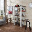 Furniture of America Bess Modern Wood 5 Shelf Bookcase in White Set of 2