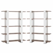 Furniture of America Bess Modern Wood 5 Shelf Bookcase in White Set of 2