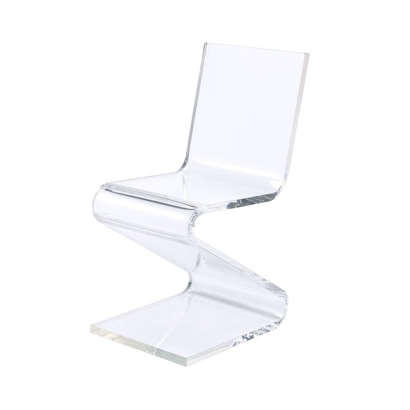 Home Square 2 Piece Modern Acrylic Z-Chair Set in Clear