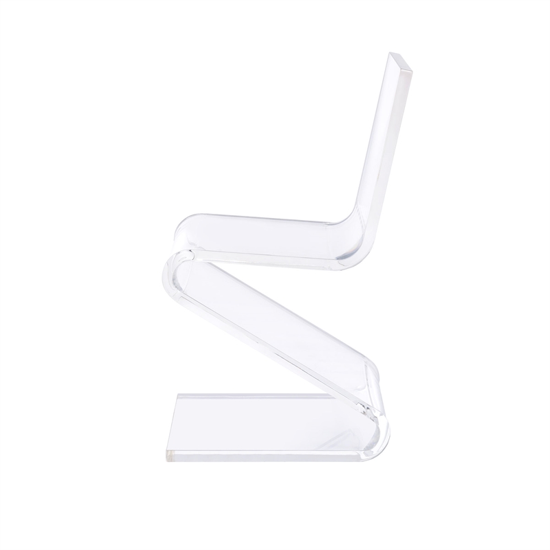Home Square 2 Piece Modern Acrylic Z-Chair Set in Clear