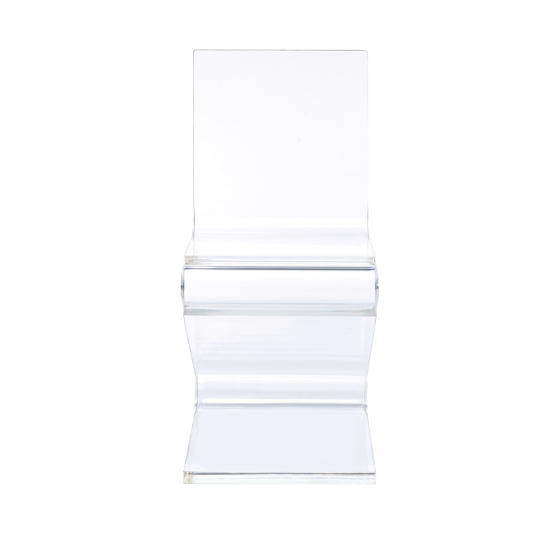 Home Square 2 Piece Modern Acrylic Z-Chair Set in Clear