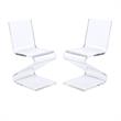 Home Square 2 Piece Modern Acrylic Z-Chair Set in Clear