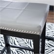 Home Square 2 Piece PU Upholstery Wood Bar Stool Set in Gray
