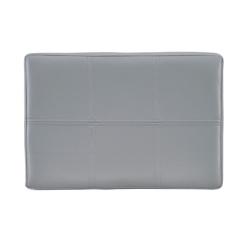 Home Square 2 Piece PU Upholstery Wood Bar Stool Set in Gray