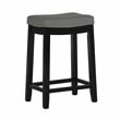 Home Square 2 Piece PU Upholstery Wood Counter Stool Set in Gray