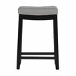 Home Square 2 Piece PU Upholstery Wood Counter Stool Set in Gray
