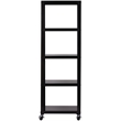 Home Square 5 Shelf Mobile Wood Bookcase Set in Black (Set of 2)