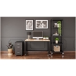 Home Square 5 Shelf Mobile Wood Bookcase Set in Black (Set of 2)