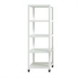Home Square 5 Shelf Mobile Wood Bookcase Set in White (Set of 2)