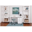 Home Square 5 Shelf Mobile Wood Bookcase Set in White (Set of 2)