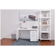 Home Square 5 Shelf Mobile Wood Bookcase Set in White (Set of 2)