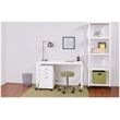 Home Square 5 Shelf Mobile Wood Bookcase Set in White (Set of 2)