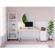 Home Square 5 Shelf Mobile Wood Bookcase Set in White (Set of 2)
