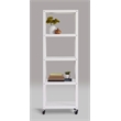 Home Square 5 Shelf Mobile Wood Bookcase Set in White (Set of 2)