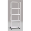 Home Square 5 Shelf Mobile Wood Bookcase Set in White (Set of 2)